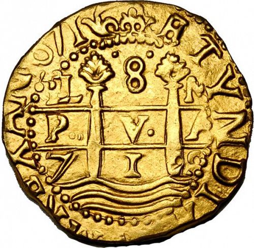 8 Escudos Obverse Image minted in SPAIN in 1715M (1700-46  -  FELIPE V)  - The Coin Database