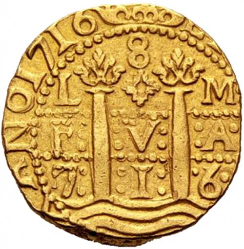 8 Escudos Obverse Image minted in SPAIN in 1716M (1700-46  -  FELIPE V)  - The Coin Database