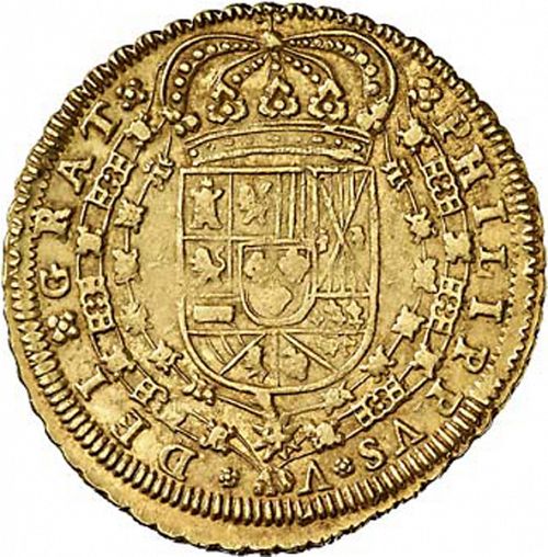 8 Escudos Obverse Image minted in SPAIN in 1717M (1700-46  -  FELIPE V)  - The Coin Database