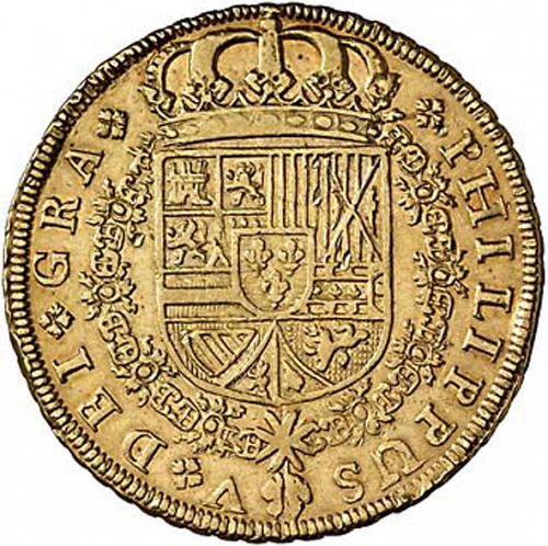 8 Escudos Obverse Image minted in SPAIN in 1719F (1700-46  -  FELIPE V)  - The Coin Database