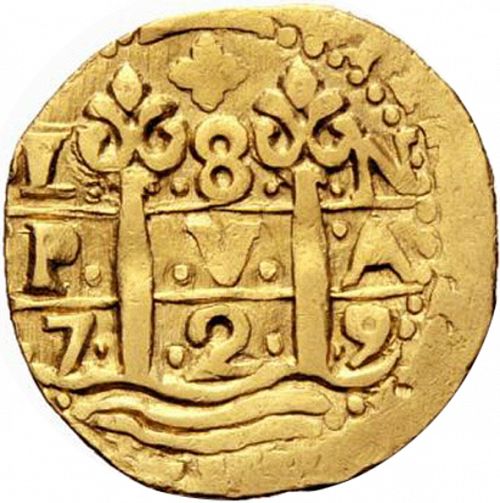 8 Escudos Obverse Image minted in SPAIN in 1729N (1700-46  -  FELIPE V)  - The Coin Database