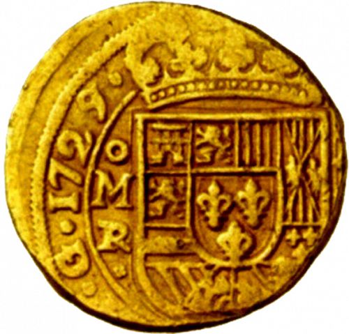8 Escudos Obverse Image minted in SPAIN in 1729R (1700-46  -  FELIPE V)  - The Coin Database