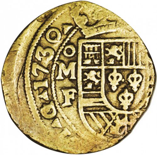 8 Escudos Obverse Image minted in SPAIN in 1730F (1700-46  -  FELIPE V)  - The Coin Database