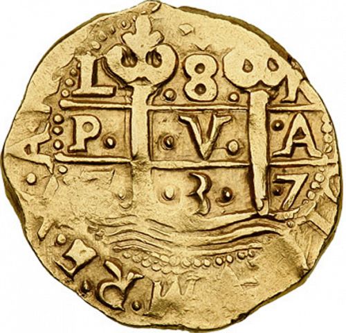 8 Escudos Obverse Image minted in SPAIN in 1737N (1700-46  -  FELIPE V)  - The Coin Database