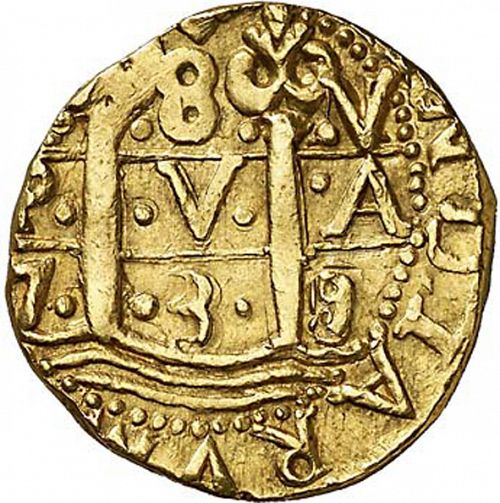 8 Escudos Obverse Image minted in SPAIN in 1739V (1700-46  -  FELIPE V)  - The Coin Database