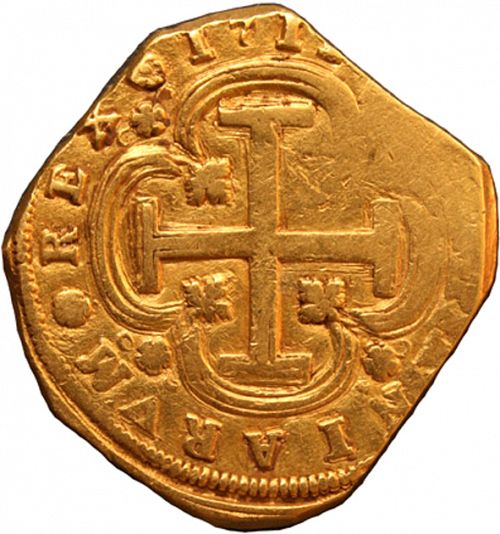 8 Escudos Reverse Image minted in SPAIN in 1711J (1700-46  -  FELIPE V)  - The Coin Database