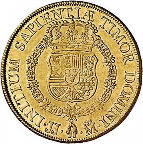 8 Escudos Reverse Image minted in SPAIN in 1728JJ (1700-46  -  FELIPE V)  - The Coin Database
