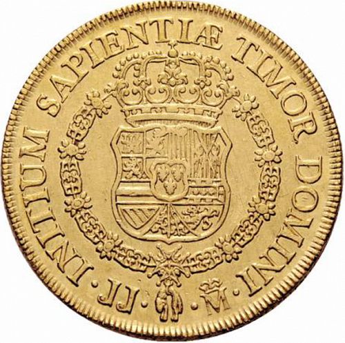 8 Escudos Reverse Image minted in SPAIN in 1730JJ (1700-46  -  FELIPE V)  - The Coin Database
