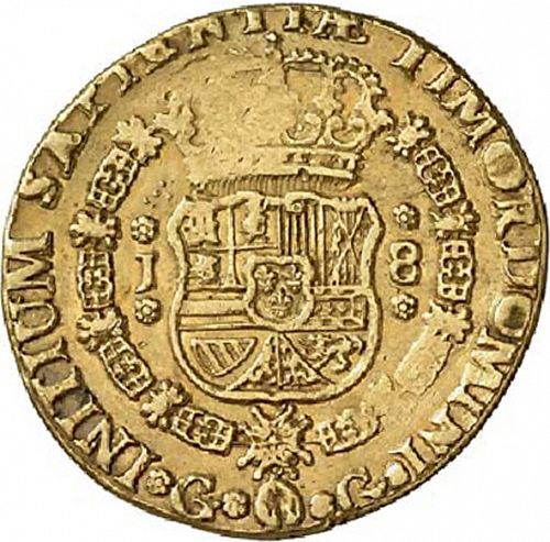 8 Escudos Reverse Image minted in SPAIN in 1734J (1700-46  -  FELIPE V)  - The Coin Database
