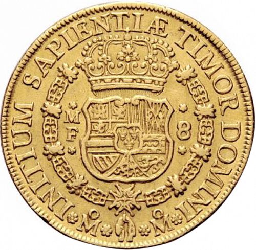 8 Escudos Reverse Image minted in SPAIN in 1736MF (1700-46  -  FELIPE V)  - The Coin Database