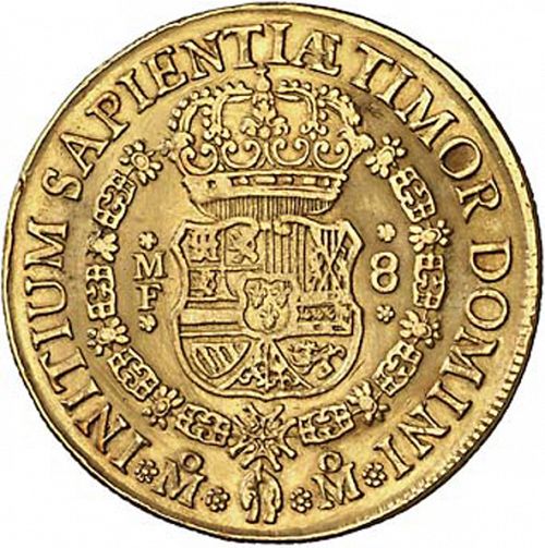 8 Escudos Reverse Image minted in SPAIN in 1742MF (1700-46  -  FELIPE V)  - The Coin Database