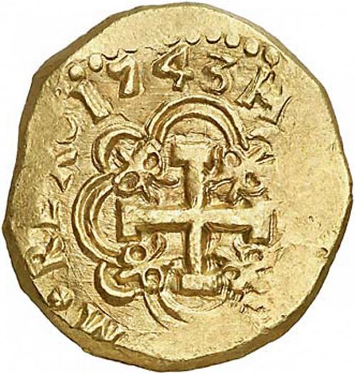 8 Escudos Reverse Image minted in SPAIN in 1743M (1700-46  -  FELIPE V)  - The Coin Database