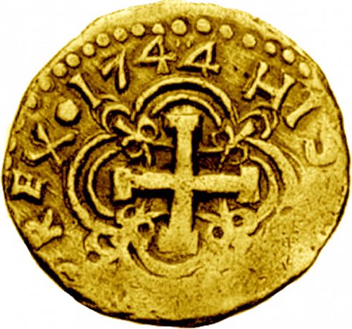8 Escudos Reverse Image minted in SPAIN in 1744S (1700-46  -  FELIPE V)  - The Coin Database