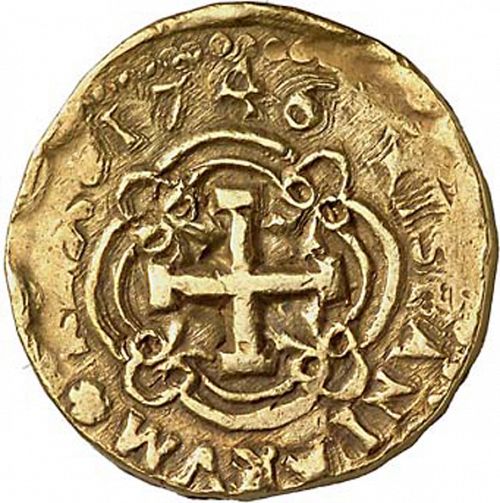 8 Escudos Reverse Image minted in SPAIN in 1746E (1700-46  -  FELIPE V)  - The Coin Database