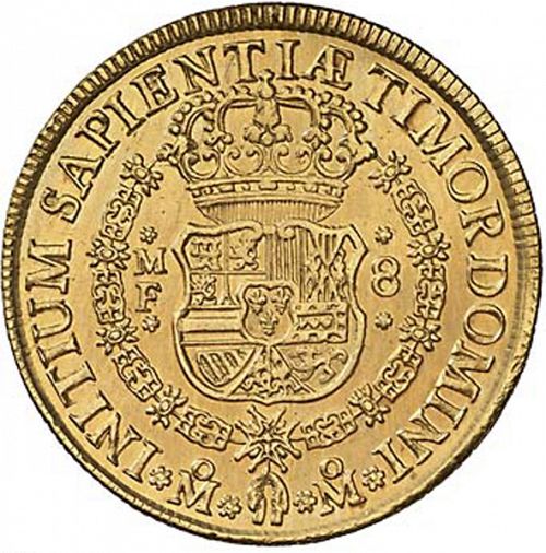 8 Escudos Reverse Image minted in SPAIN in 1746MF (1700-46  -  FELIPE V)  - The Coin Database