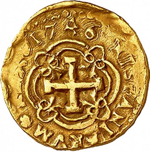 8 Escudos Reverse Image minted in SPAIN in 1746S (1700-46  -  FELIPE V)  - The Coin Database