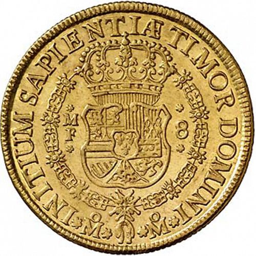 8 Escudos Reverse Image minted in SPAIN in 1747MF (1746-59  -  FERNANDO VI)  - The Coin Database
