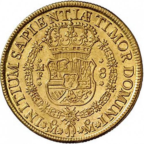 8 Escudos Reverse Image minted in SPAIN in 1747MF (1746-59  -  FERNANDO VI)  - The Coin Database