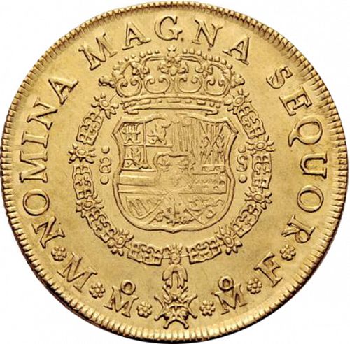 8 Escudos Reverse Image minted in SPAIN in 1748MF (1746-59  -  FERNANDO VI)  - The Coin Database