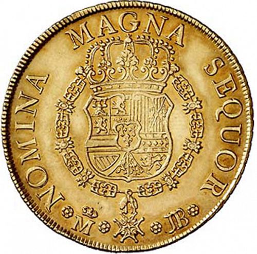 8 Escudos Reverse Image minted in SPAIN in 1750JB (1746-59  -  FERNANDO VI)  - The Coin Database