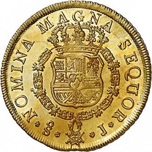 8 Escudos Reverse Image minted in SPAIN in 1750J (1746-59  -  FERNANDO VI)  - The Coin Database