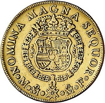 8 Escudos Reverse Image minted in SPAIN in 1750MF (1746-59  -  FERNANDO VI)  - The Coin Database