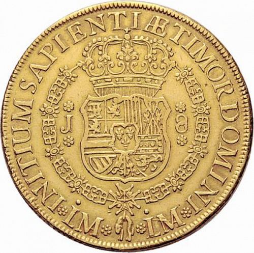 8 Escudos Reverse Image minted in SPAIN in 1752J (1746-59  -  FERNANDO VI)  - The Coin Database
