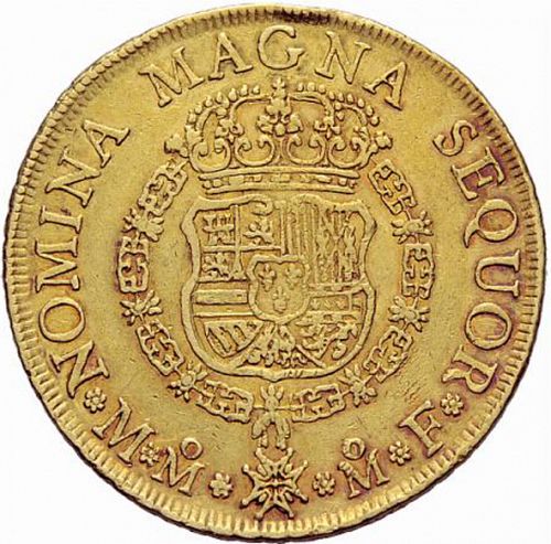 8 Escudos Reverse Image minted in SPAIN in 1752MF (1746-59  -  FERNANDO VI)  - The Coin Database