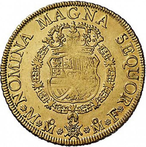8 Escudos Reverse Image minted in SPAIN in 1753MF (1746-59  -  FERNANDO VI)  - The Coin Database