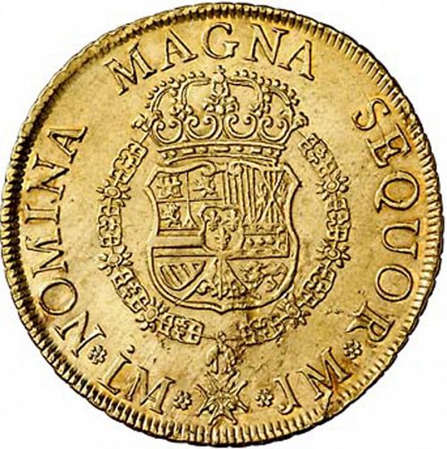 8 Escudos Reverse Image minted in SPAIN in 1755JM (1746-59  -  FERNANDO VI)  - The Coin Database