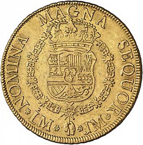 8 Escudos Reverse Image minted in SPAIN in 1758JM (1746-59  -  FERNANDO VI)  - The Coin Database