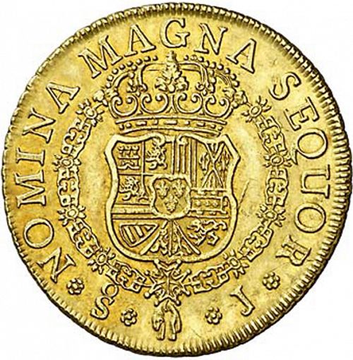 8 Escudos Reverse Image minted in SPAIN in 1758J (1746-59  -  FERNANDO VI)  - The Coin Database