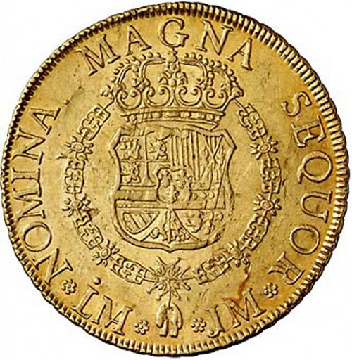 8 Escudos Reverse Image minted in SPAIN in 1759JM (1746-59  -  FERNANDO VI)  - The Coin Database