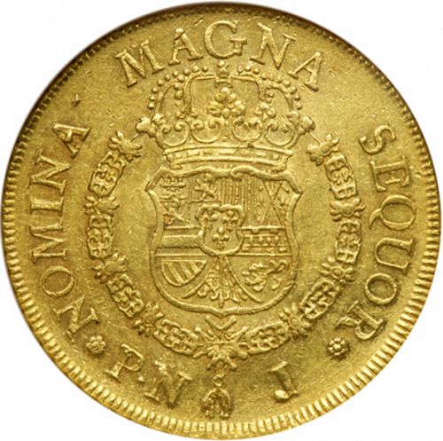 8 Escudos Reverse Image minted in SPAIN in 1759J (1746-59  -  FERNANDO VI)  - The Coin Database