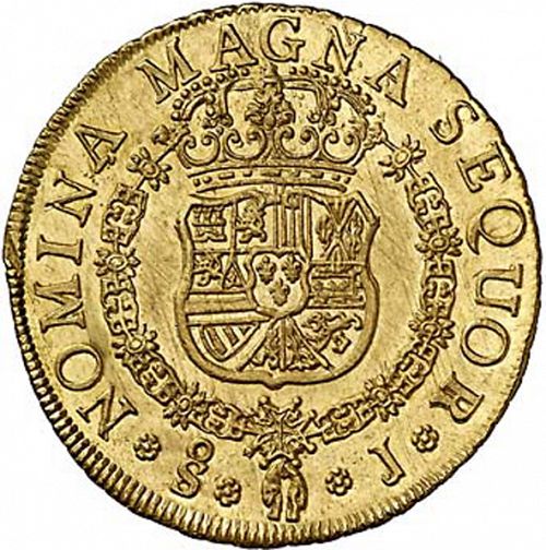 8 Escudos Reverse Image minted in SPAIN in 1759J (1746-59  -  FERNANDO VI)  - The Coin Database