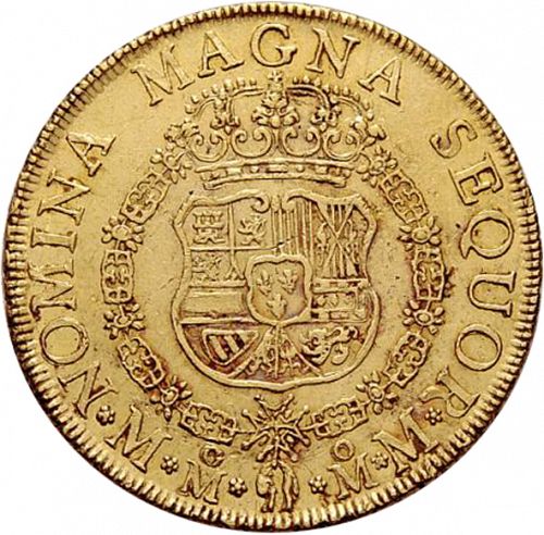 8 Escudos Reverse Image minted in SPAIN in 1759MM (1746-59  -  FERNANDO VI)  - The Coin Database