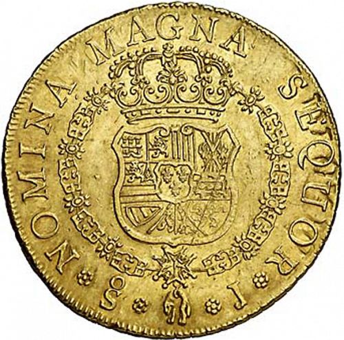 8 Escudos Reverse Image minted in SPAIN in 1760J (1746-59  -  FERNANDO VI)  - The Coin Database