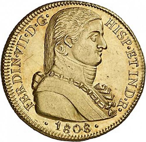 8 Escudos Obverse Image minted in SPAIN in 1808FJ (1808-33  -  FERNANDO VII)  - The Coin Database