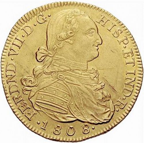 8 Escudos Obverse Image minted in SPAIN in 1808JF (1808-33  -  FERNANDO VII)  - The Coin Database
