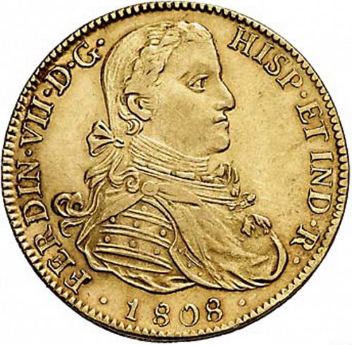 8 Escudos Obverse Image minted in SPAIN in 1808TH (1808-33  -  FERNANDO VII)  - The Coin Database