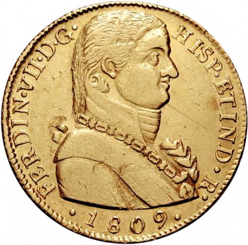 8 Escudos Obverse Image minted in SPAIN in 1809FJ (1808-33  -  FERNANDO VII)  - The Coin Database