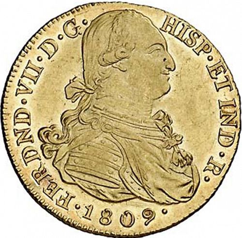 8 Escudos Obverse Image minted in SPAIN in 1809JF (1808-33  -  FERNANDO VII)  - The Coin Database