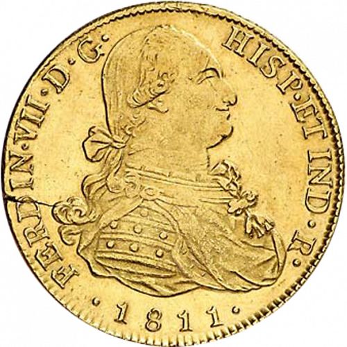 8 Escudos Obverse Image minted in SPAIN in 1811FJ (1808-33  -  FERNANDO VII)  - The Coin Database