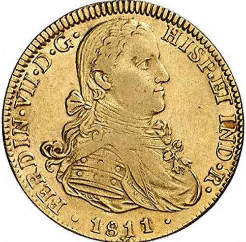 8 Escudos Obverse Image minted in SPAIN in 1811HJ (1808-33  -  FERNANDO VII)  - The Coin Database
