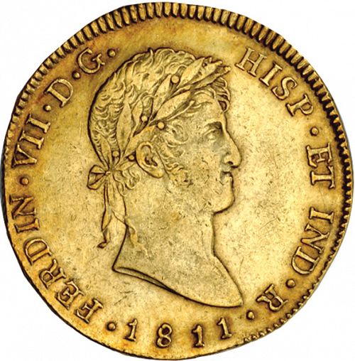 8 Escudos Obverse Image minted in SPAIN in 1811M (1808-33  -  FERNANDO VII)  - The Coin Database
