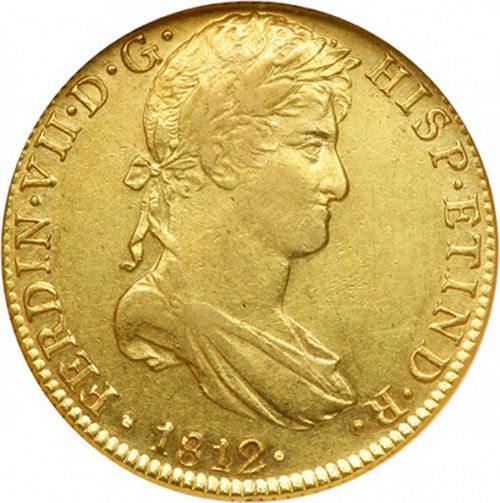 8 Escudos Obverse Image minted in SPAIN in 1812JP (1808-33  -  FERNANDO VII)  - The Coin Database