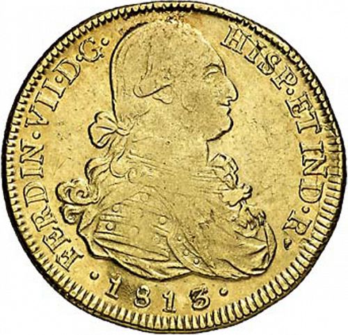 8 Escudos Obverse Image minted in SPAIN in 1813FJ (1808-33  -  FERNANDO VII)  - The Coin Database