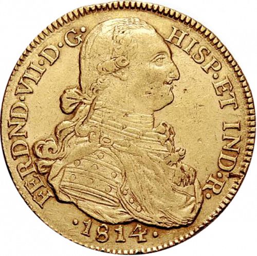 8 Escudos Obverse Image minted in SPAIN in 1814JF (1808-33  -  FERNANDO VII)  - The Coin Database