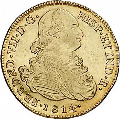 8 Escudos Obverse Image minted in SPAIN in 1814JF (1808-33  -  FERNANDO VII)  - The Coin Database