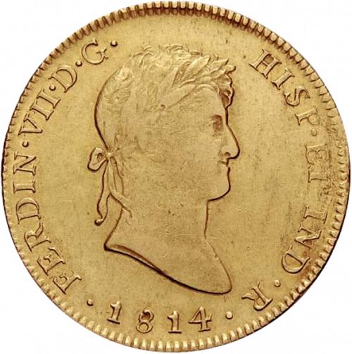 8 Escudos Obverse Image minted in SPAIN in 1814JJ (1808-33  -  FERNANDO VII)  - The Coin Database